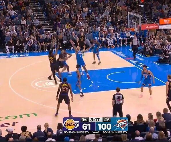 雷霆139-96狂胜湖人 东契奇伤退冲击季后赛格局